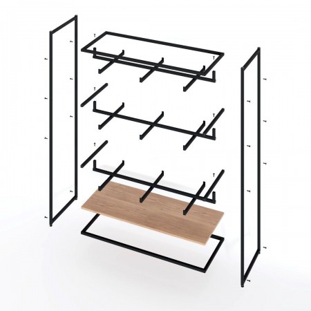 Raft pentru lenjerie in trei niveluri din metal  A-14